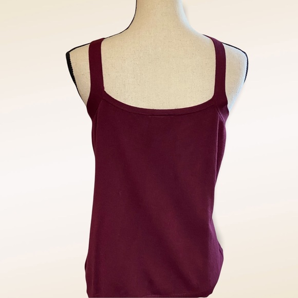 Lane Bryant Womens Wine Red Beaded Sequin Sparkle Knit Sleeveless Top 14 16 - Picture 5 of 9